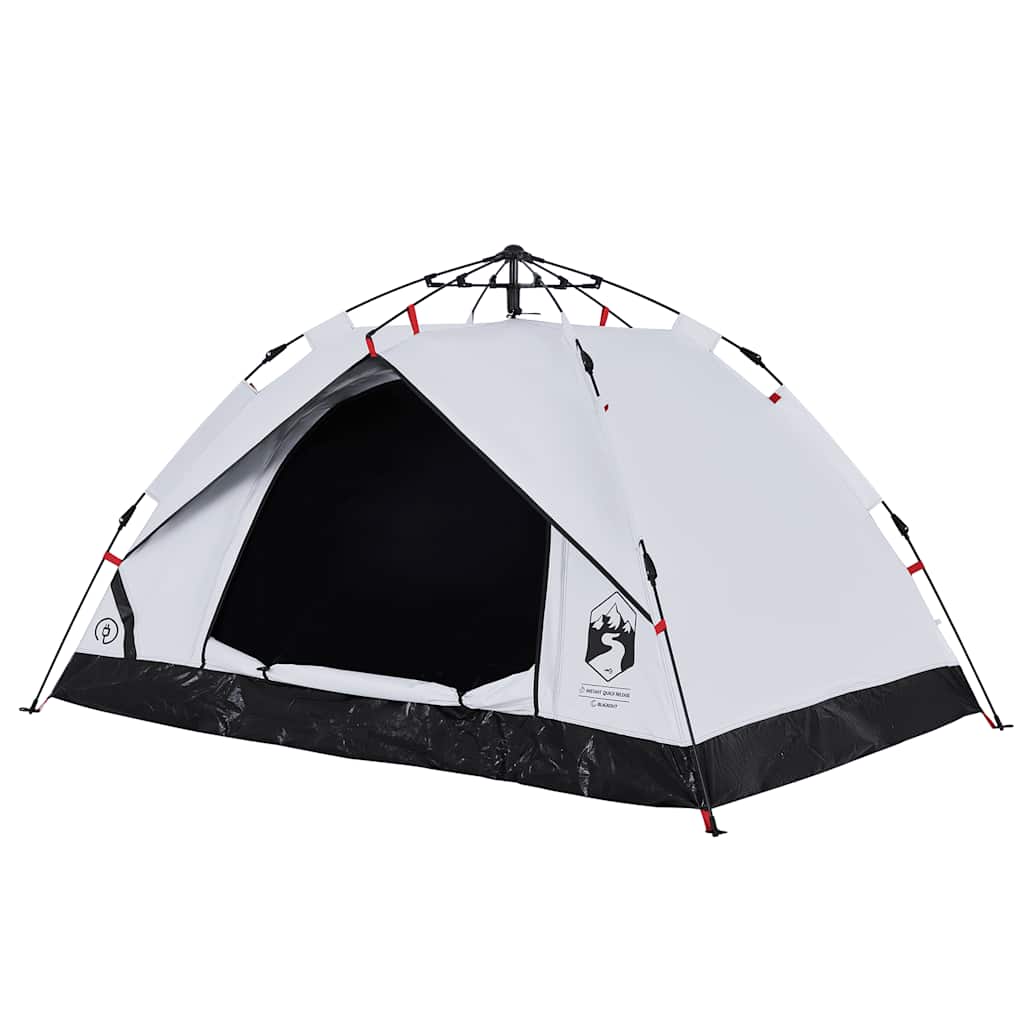 Tenda campismo cúpula 2 pessoas opaca libertação rápida branco