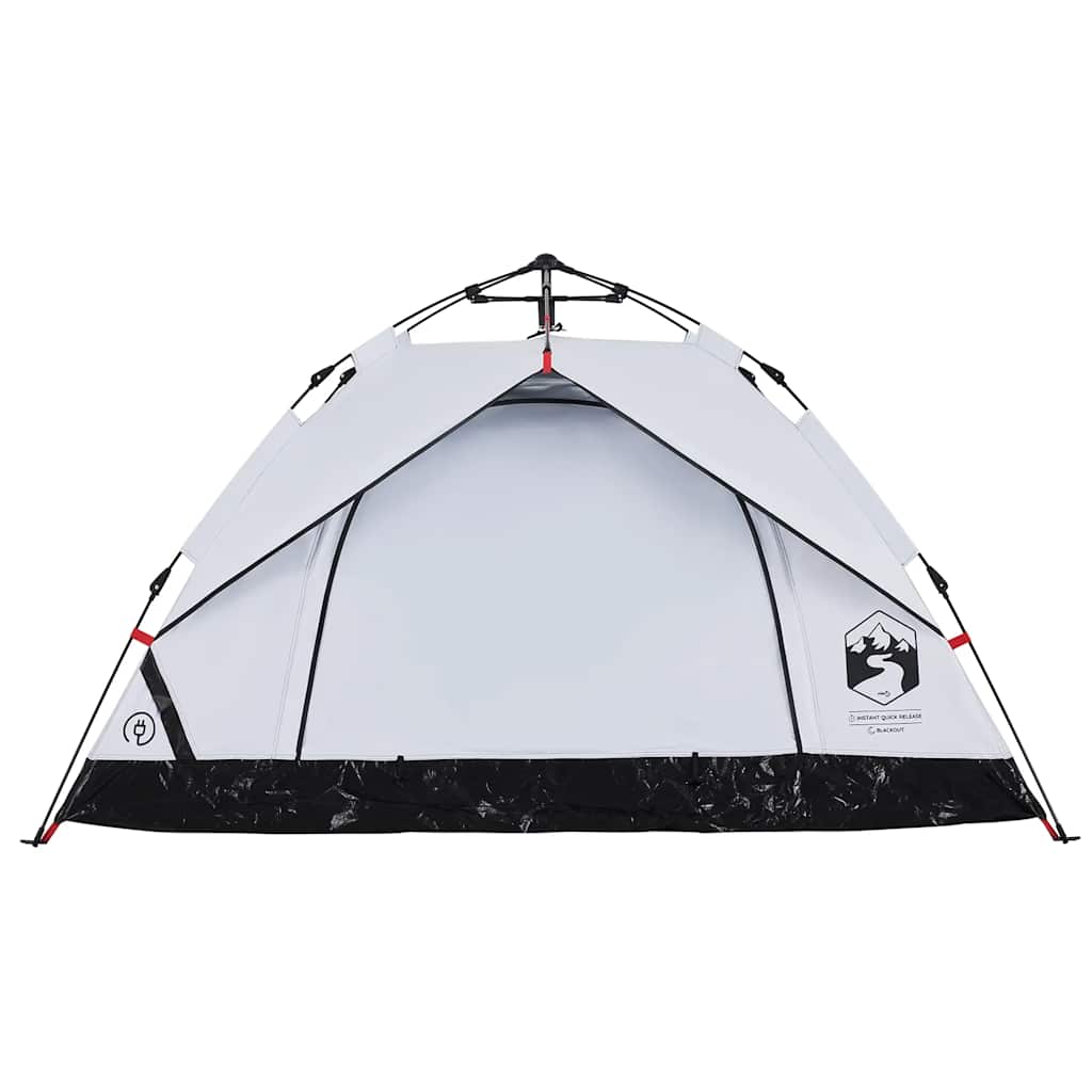 Tenda campismo cúpula 2 pessoas opaca libertação rápida branco
