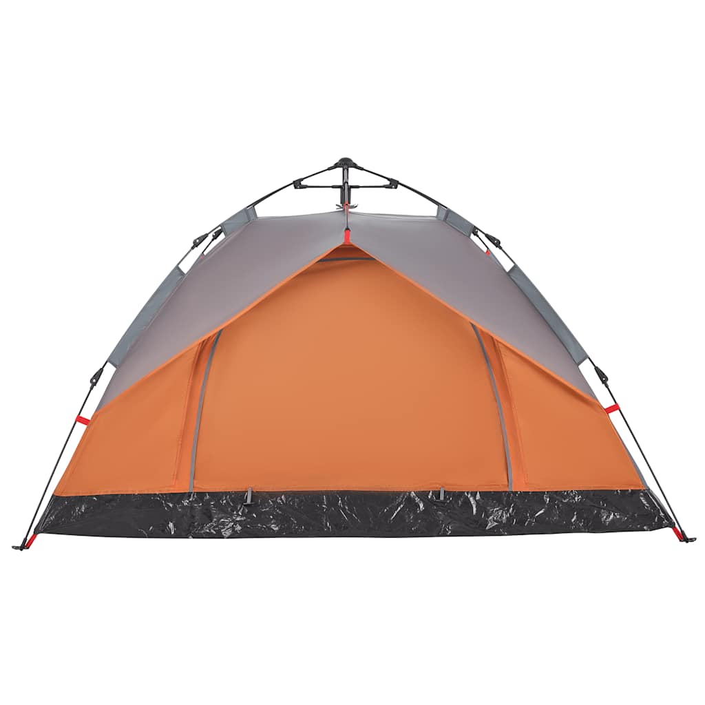 Tenda campismo cúpula 3 pessoas libertação rápida cinza/laranja