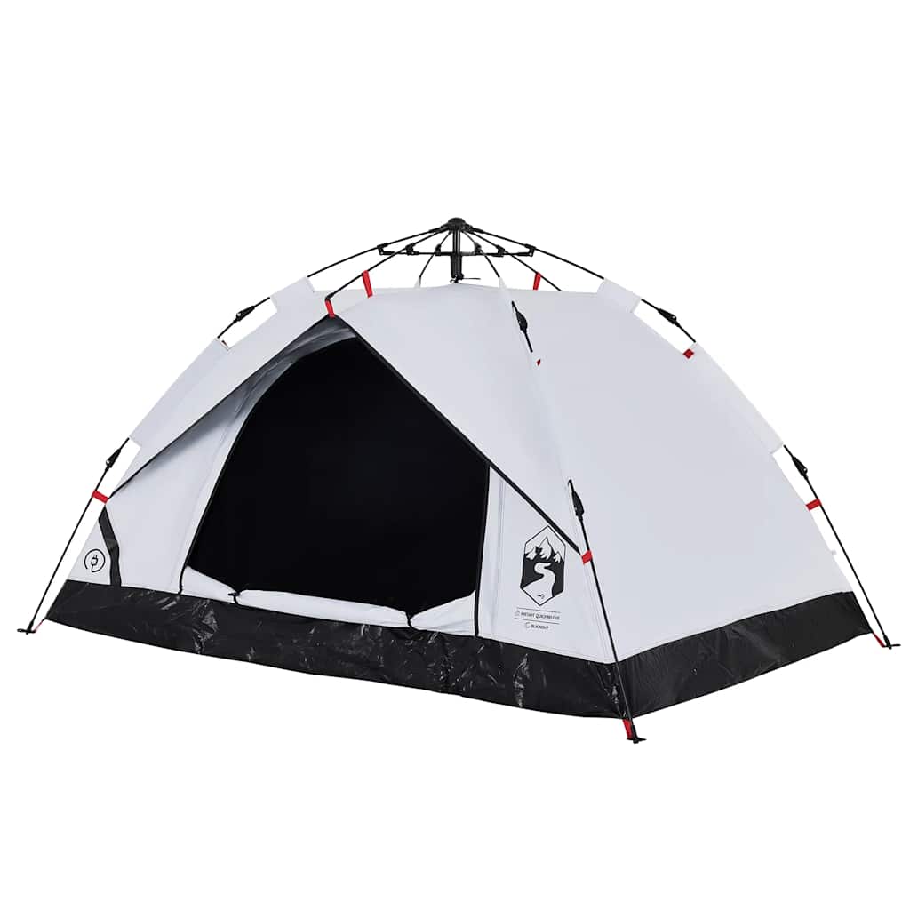 Tenda campismo cúpula 3 pessoas opaca libertação rápida branco
