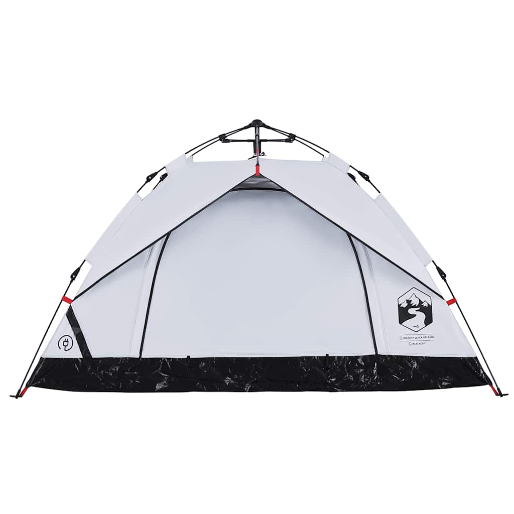 Tenda campismo cúpula 3 pessoas opaca libertação rápida branco