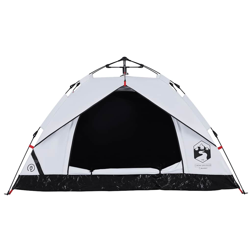 Tenda campismo cúpula 3 pessoas opaca libertação rápida branco