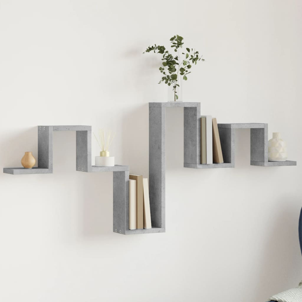 Estante de parede 104,5x10x43cm derivados madeira cinza cimento
