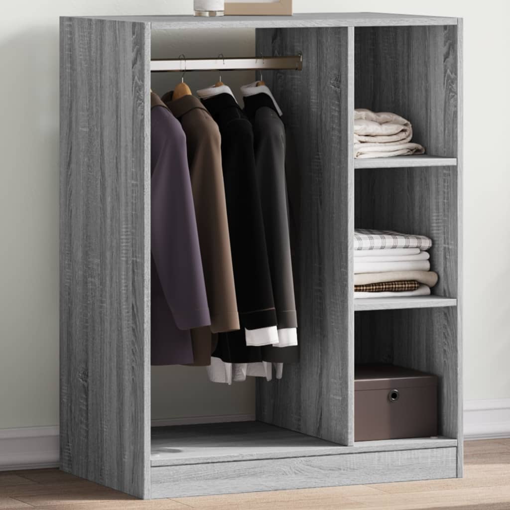 Roupeiro 77x48x102 cm derivados de madeira cinzento sonoma