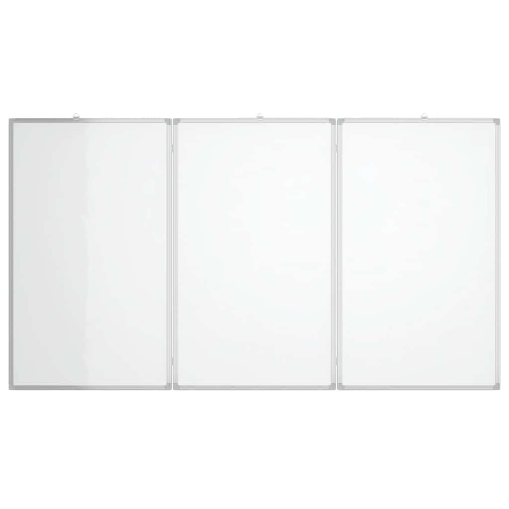 Quadro branco magnético dobrável 150x80x1,7 cm alumínio