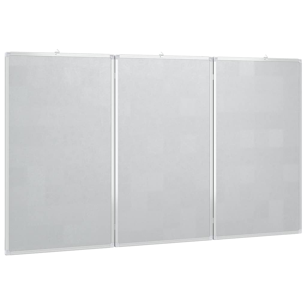 Quadro branco magnético dobrável 150x80x1,7 cm alumínio