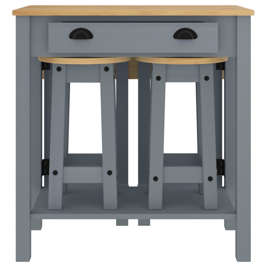 5 pcs conjunto de bar pinho maciço branco