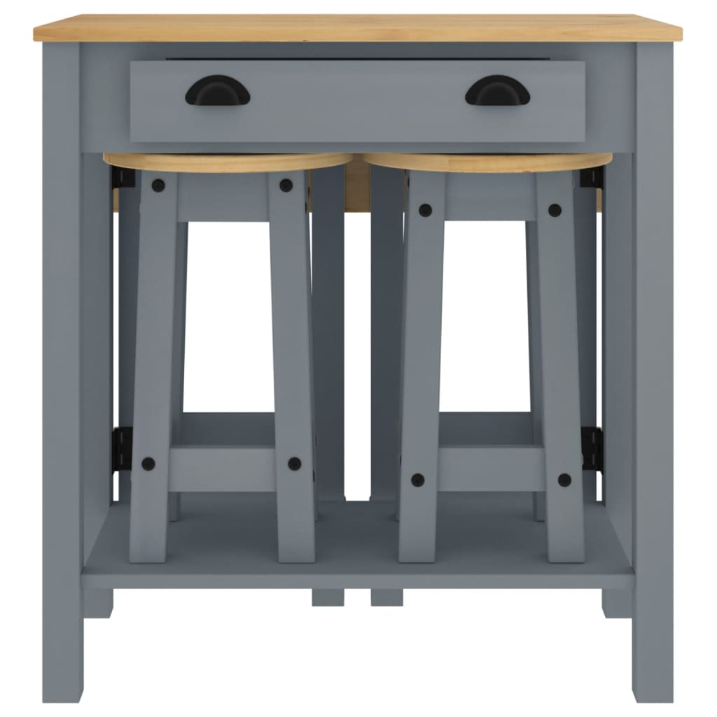 5 pcs conjunto de bar pinho maciço branco