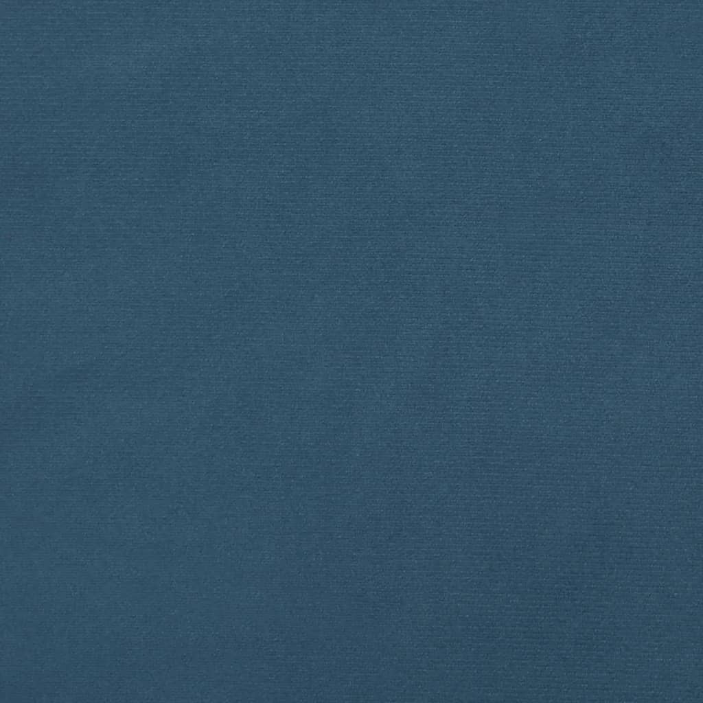Colchão de molas ensacadas 120x190x20 cm veludo azul-escuro