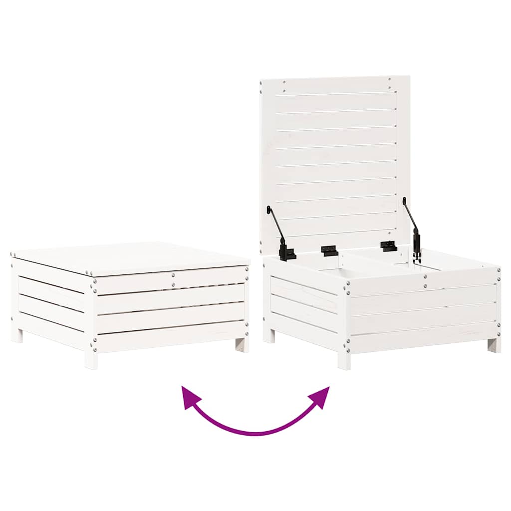 7 pcs conjunto lounge de jardim pinho maciço branco