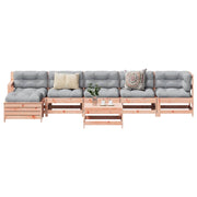 7 pcs conjunto lounge de jardim madeira de douglas maciça