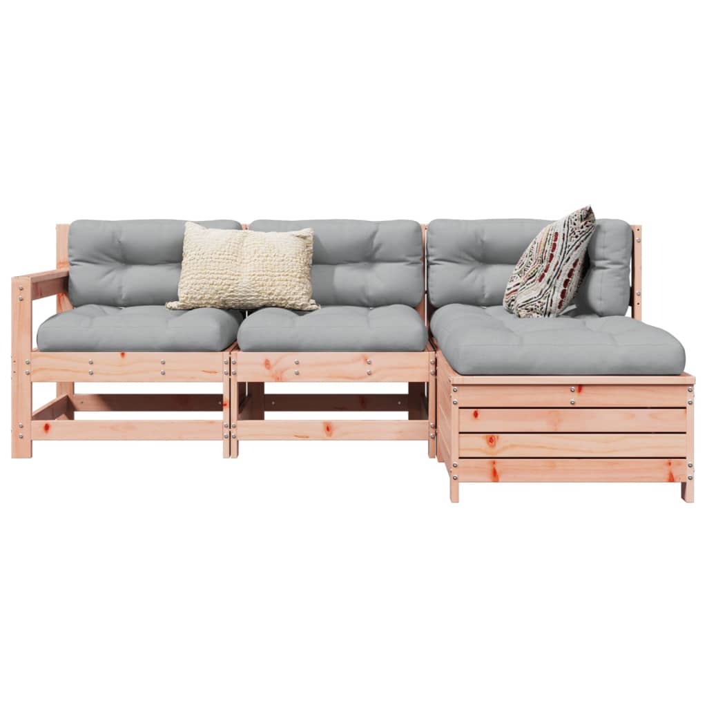 4 pcs conj. sofás jardim madeira abeto-de-douglas