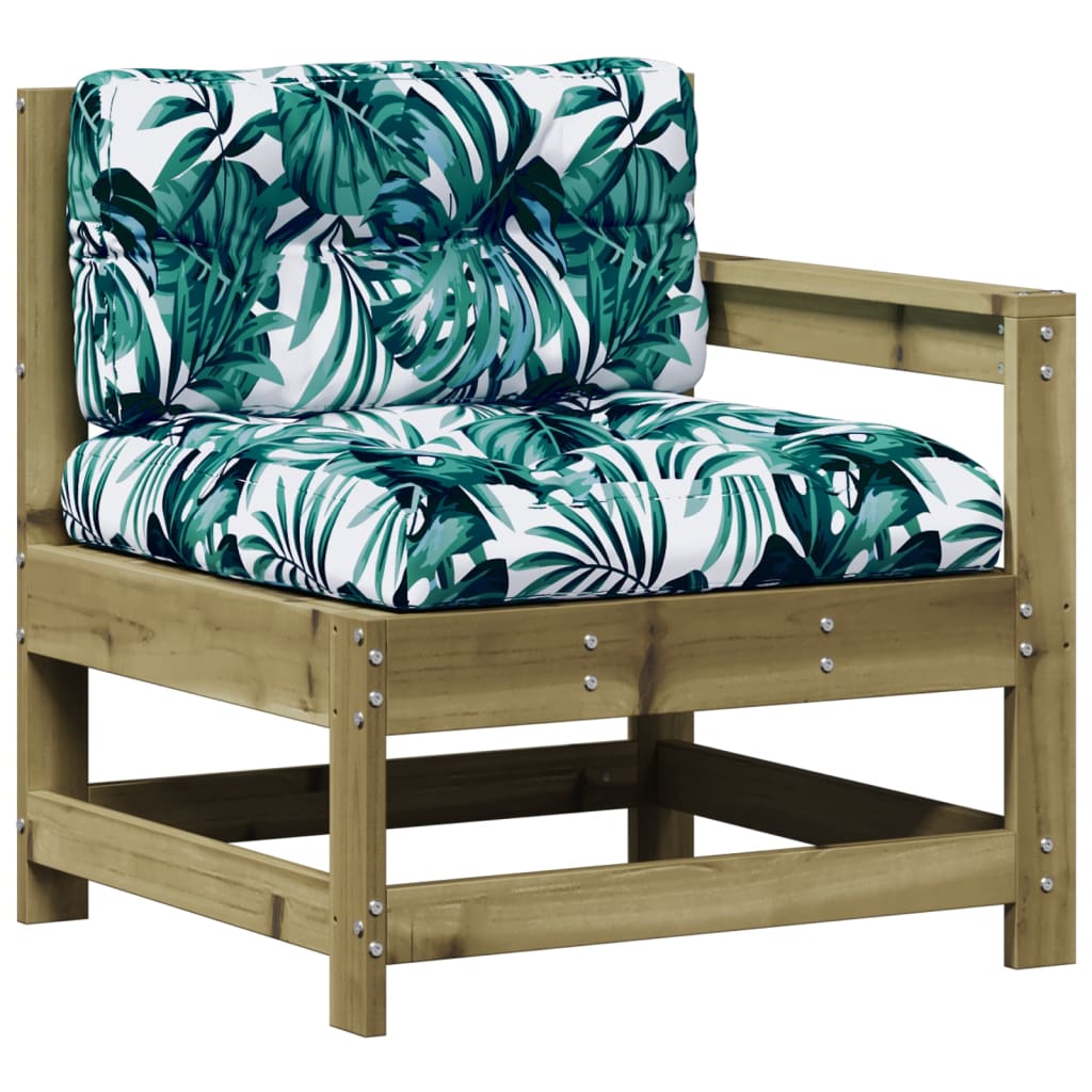 4 pcs conjunto lounge de jardim c/ almofadões pinho impregnado