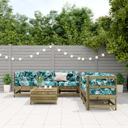 6 pcs conjunto lounge de jardim c/ almofadões pinho impregnado