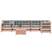 7 pcs conj. lounge jardim com almofadões madeira douglas maciça