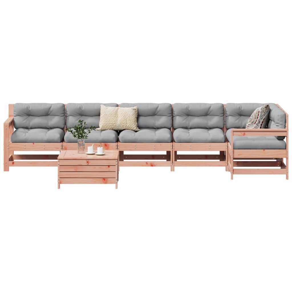 7 pcs conjunto sofás jardim madeira abeto-de-douglas