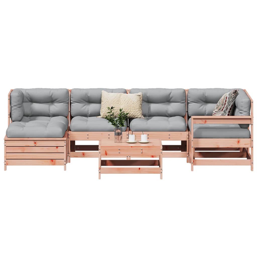 7 pcs conjunto sofás jardim madeira abeto-de-douglas