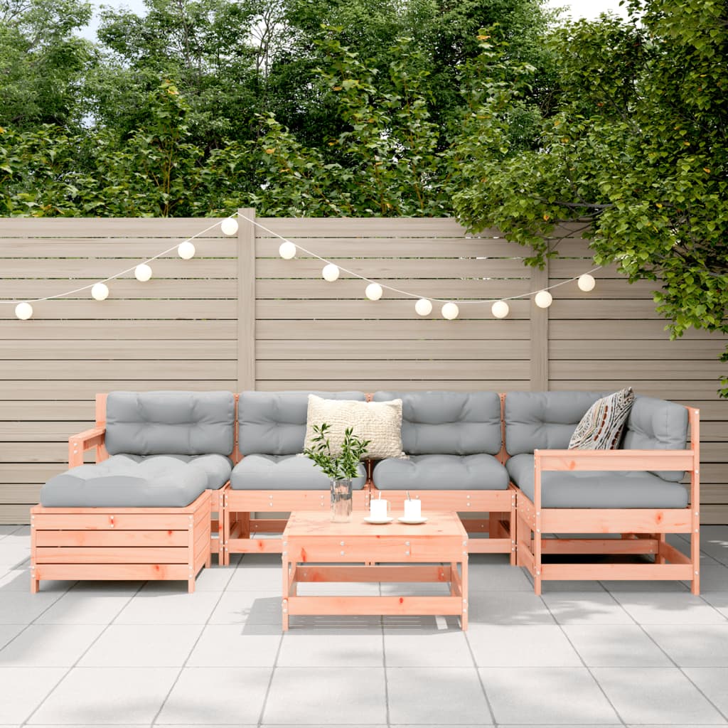 7 pcs conjunto sofás jardim madeira abeto-de-douglas