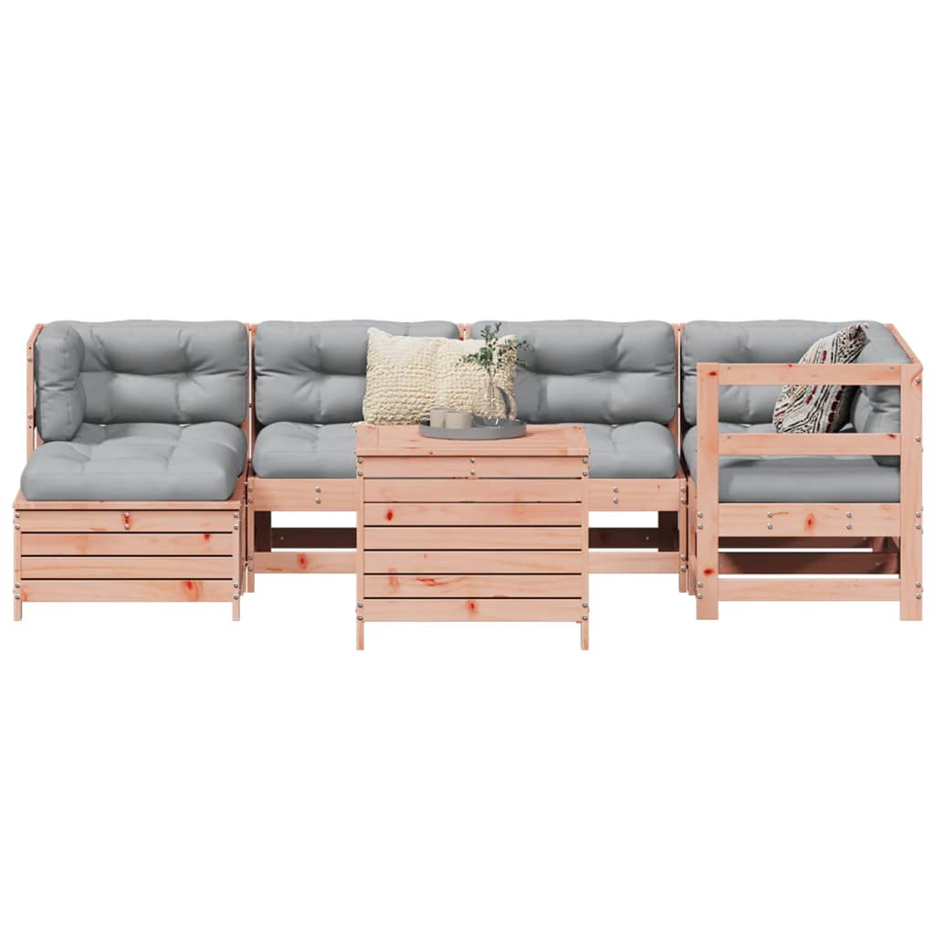 7 pcs conjunto sofás jardim madeira abeto-de-douglas