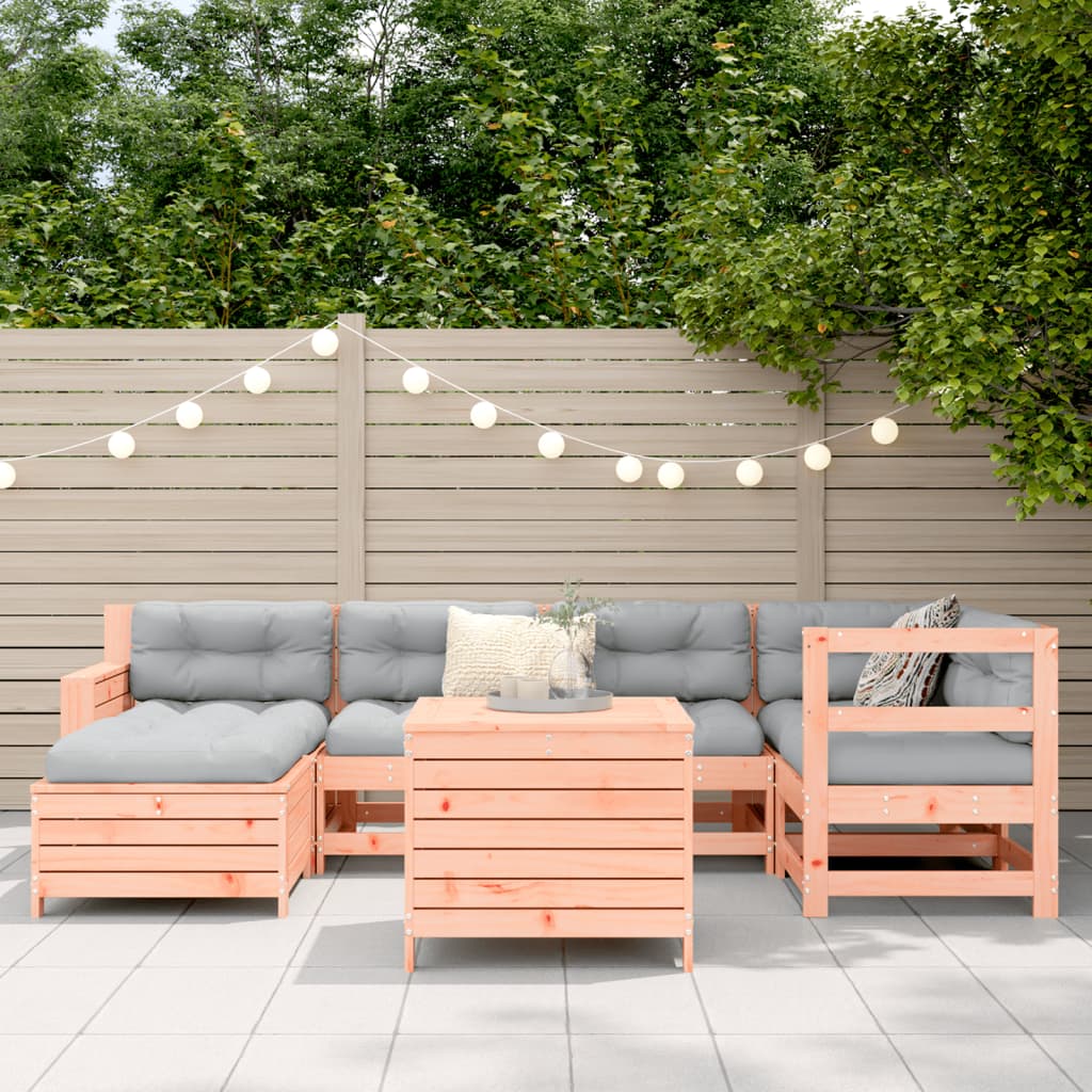 7 pcs conjunto sofás jardim madeira abeto-de-douglas