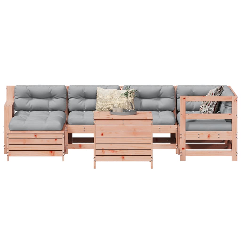 7 pcs conjunto sofás jardim madeira abeto-de-douglas