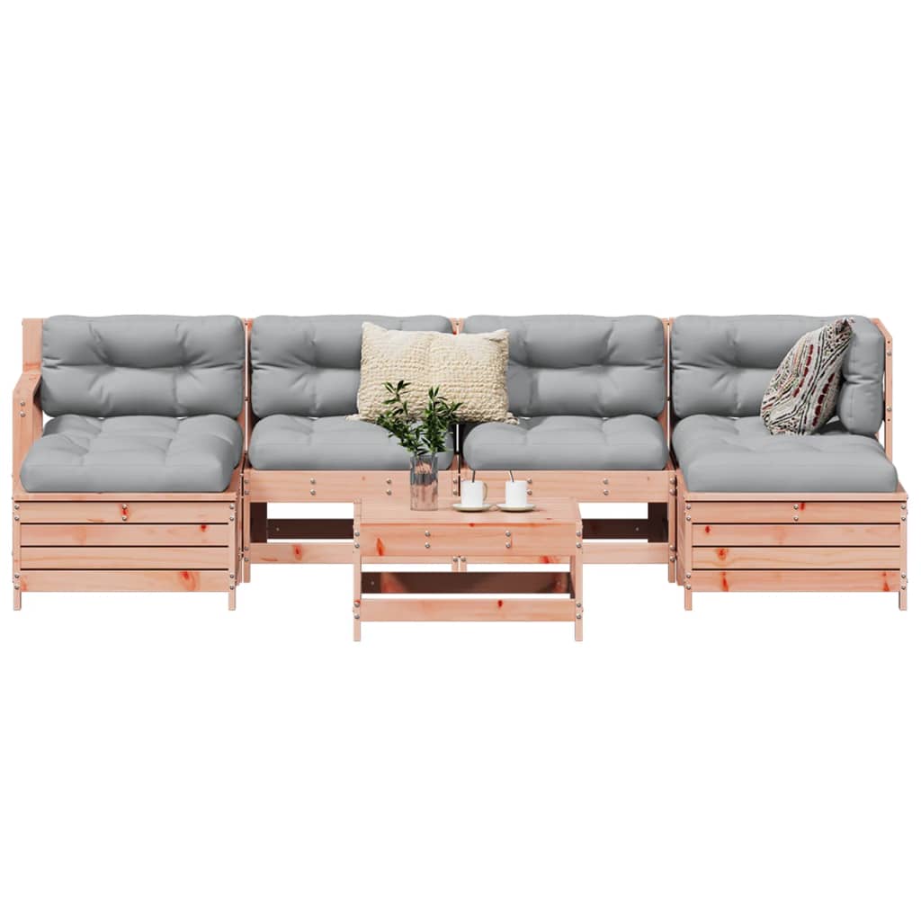 7 pcs conjunto sofás jardim madeira abeto-de-douglas