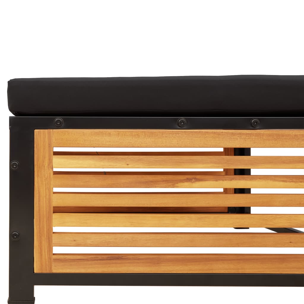 6 pcs conjunto de sofás de jardim com almofadões acácia maciça