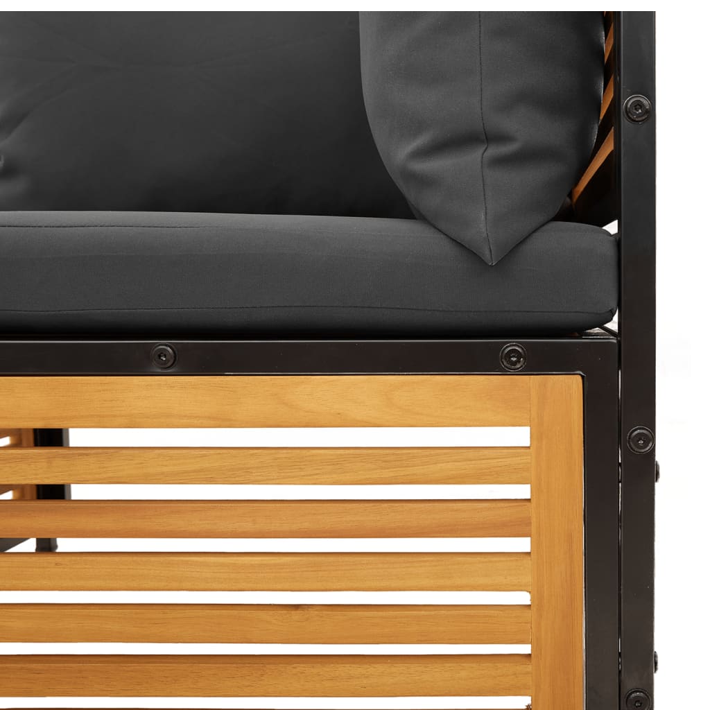 10 pcs conjunto de sofás de jardim com almofadões acácia maciça