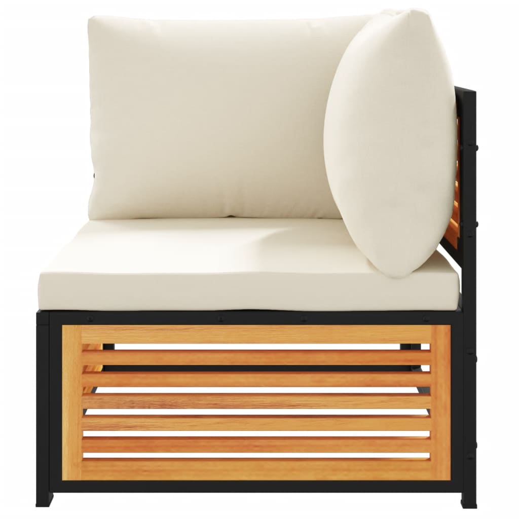 2 pcs conjunto de sofás de jardim c/ almofadões acácia maciça