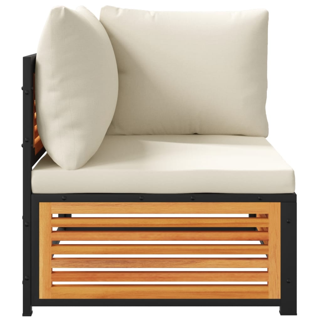 2 pcs conjunto de sofás de jardim c/ almofadões acácia maciça