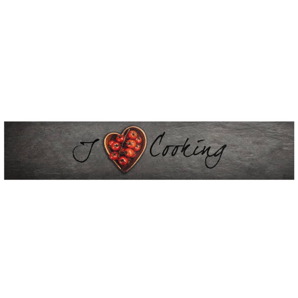 Tapete de cozinha lavável 60x300 cm veludo texto cooking