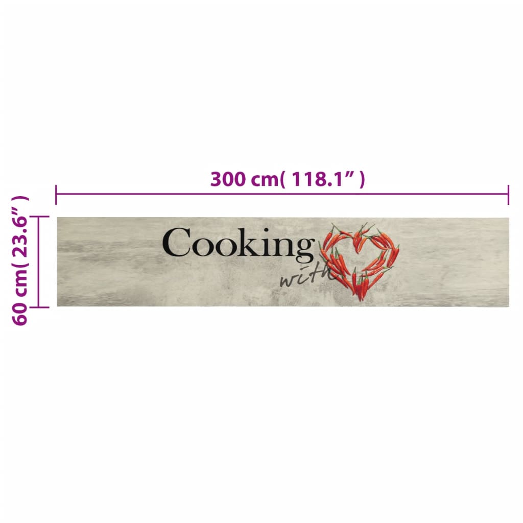 Tapete de cozinha lavável 60x300 cm veludo padrão peper cooking