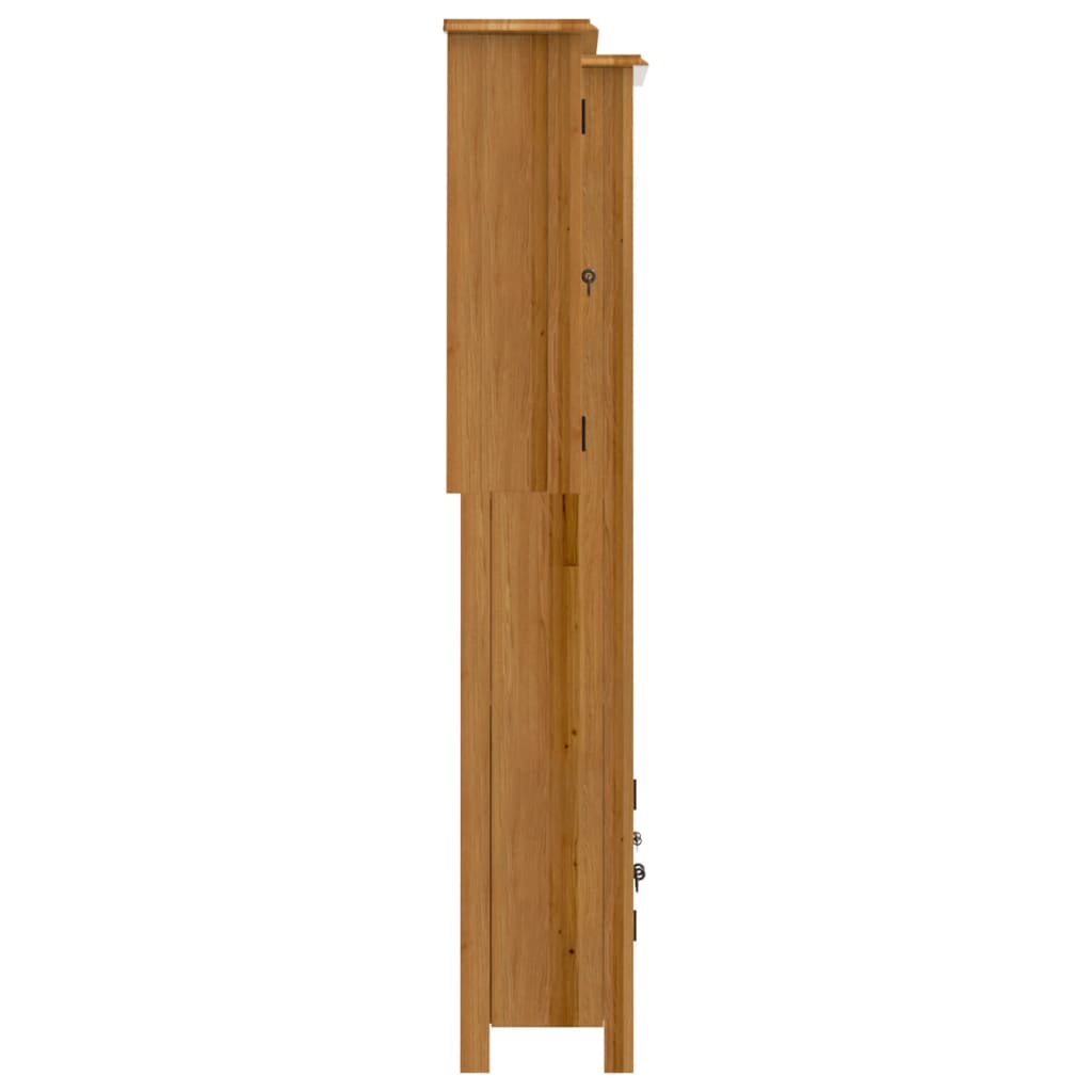 2 pcs conjunto móveis p/ casa de banho madeira de pinho maciça