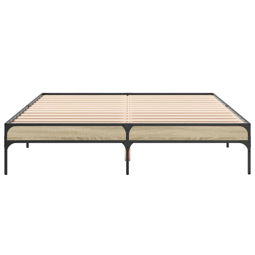 Estrutura de cama 140x200 cm derivados madeira/metal