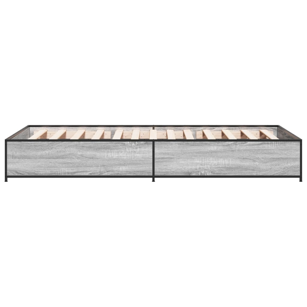 Estrutura cama 100x200 cm derivados madeira/metal cinza sonoma