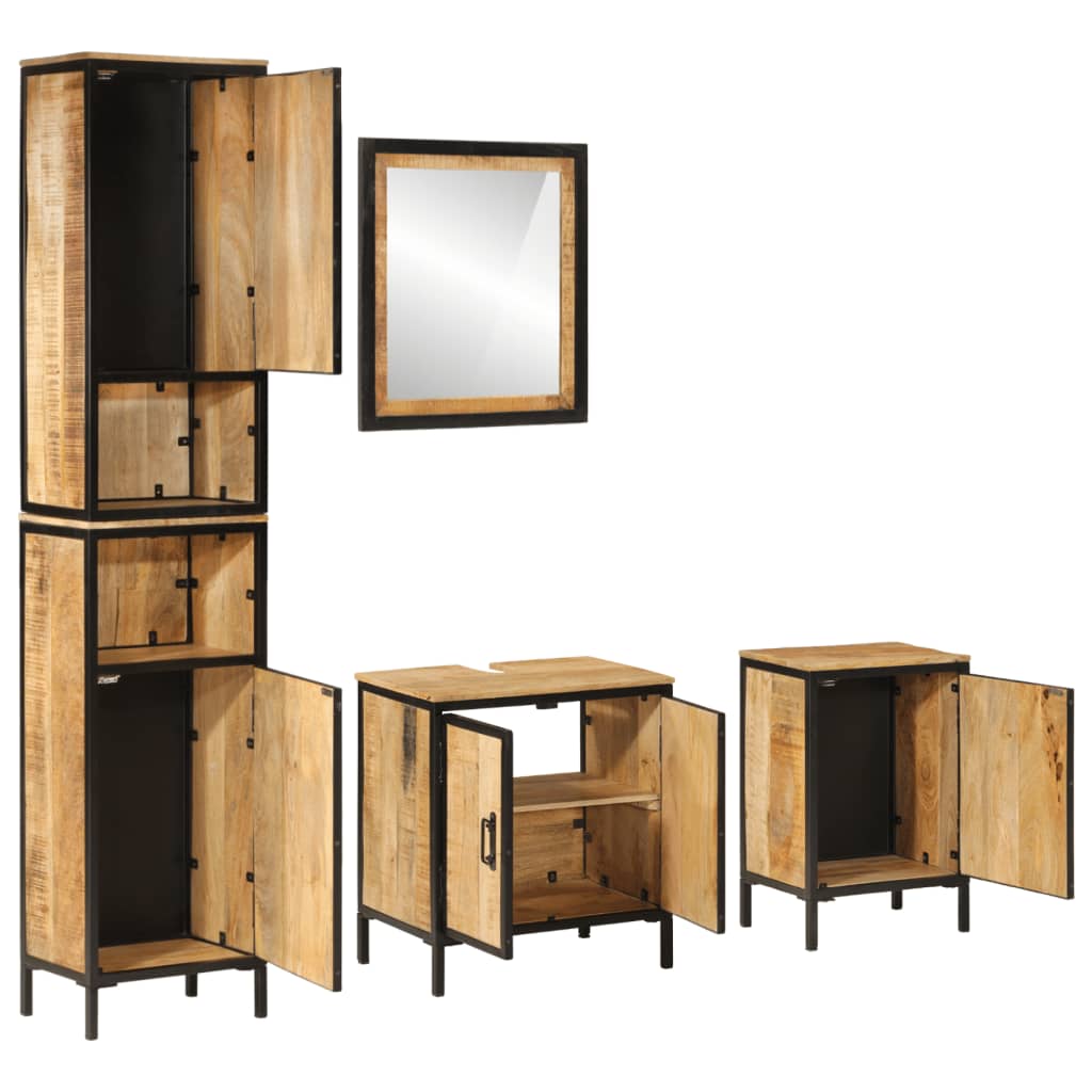 4 pcs conj. móveis p/ casa de banho ferro e mangueira maciça