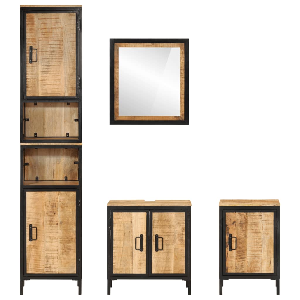 4 pcs conj. móveis p/ casa de banho ferro e mangueira maciça