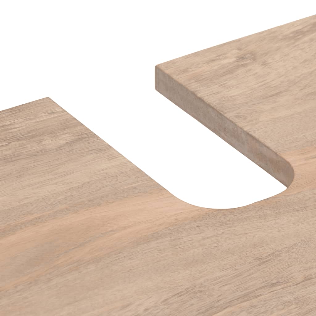 2 pcs conj. móveis p/ casa de banho madeira mangueira maciça