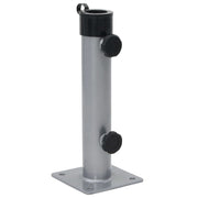 Base de guarda-sol para poste de Ø38/48 mm aço prateado