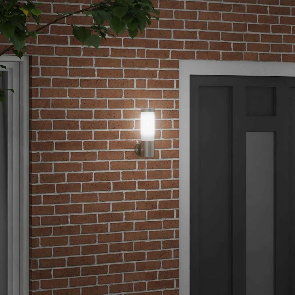Candeeiro de parede exterior Prateado 12 x 7.5 x 27 cm