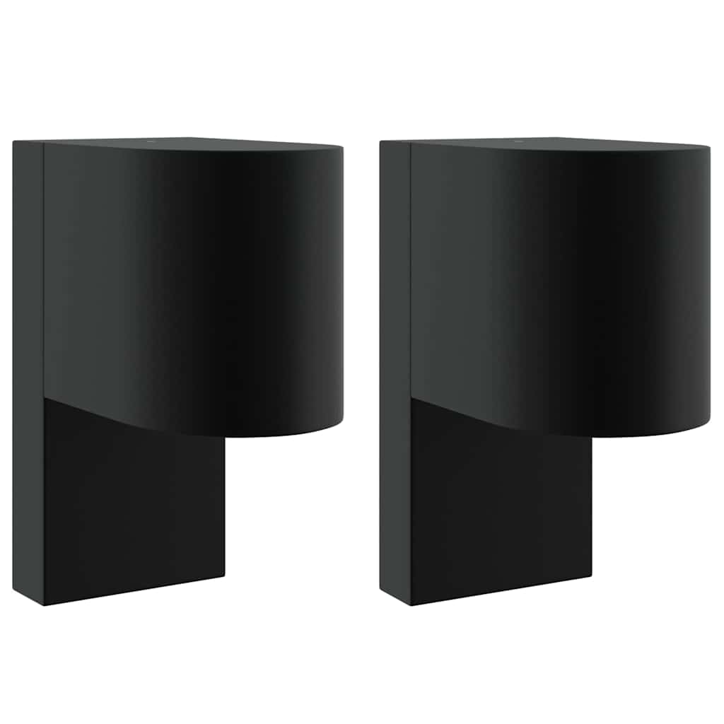Luzes de Parede Externas 2 pcs Preto 12 x 7 x 15 cm