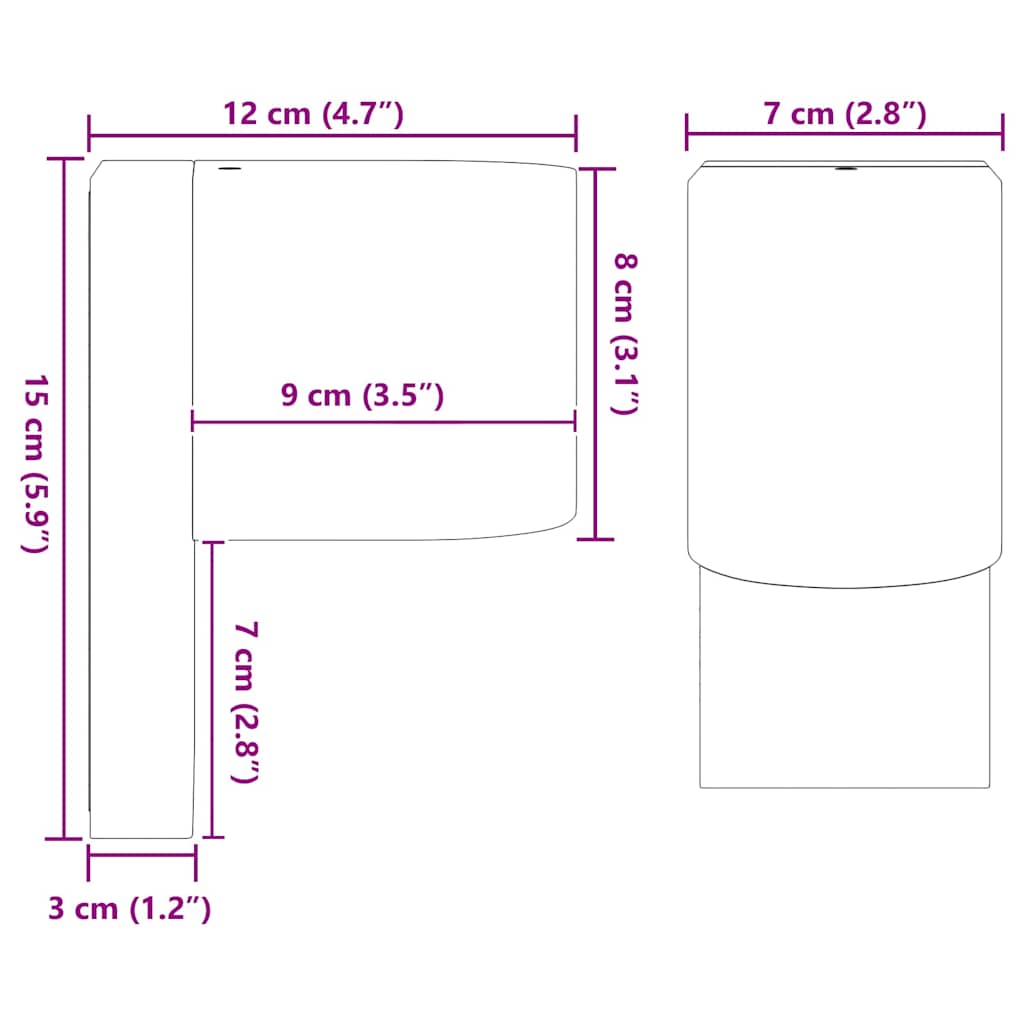 Luzes de Parede Externas 2 pcs Preto 12 x 7 x 15 cm
