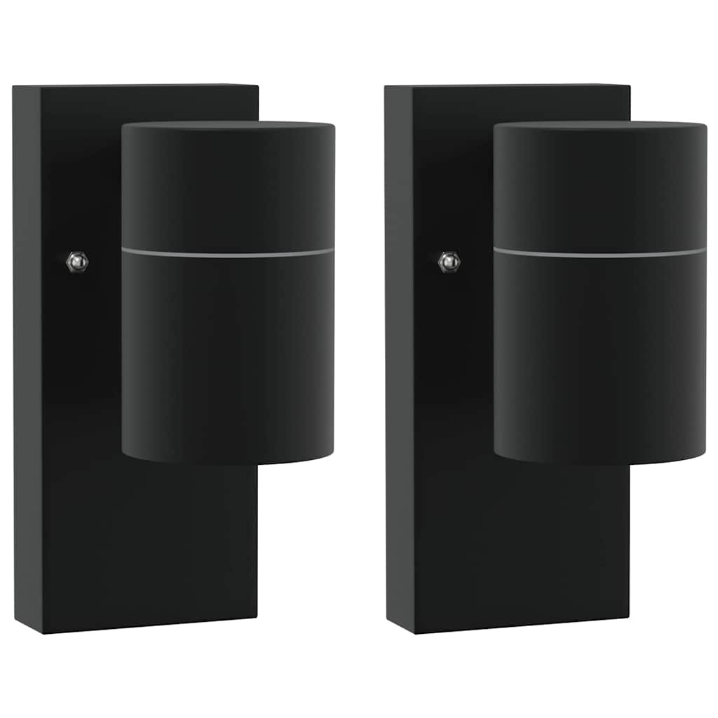 Luzes de Parede Externas 2 pcs Preto 6.5 x 10.5 x 16 cm