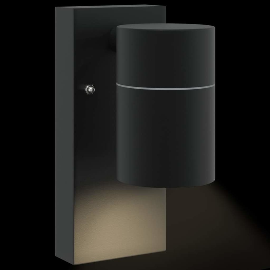 Luzes de Parede Externas 2 pcs Preto 6.5 x 10.5 x 16 cm