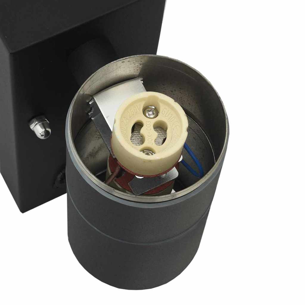 Luz de Parede para Exterior Preto 7 x 10 x 22 cm Aço inoxidável