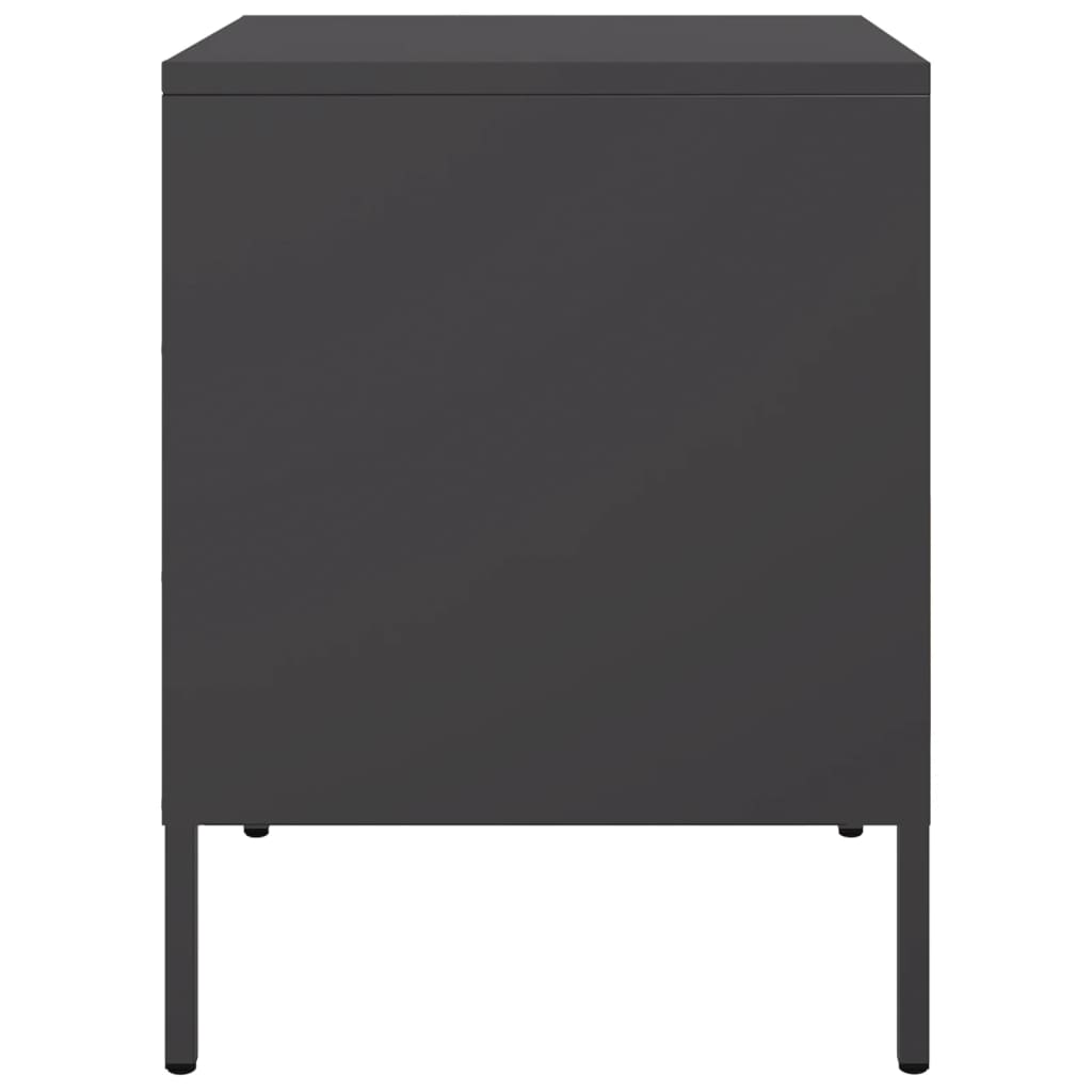 Mesas de cabeceira 2 pcs 36x39x50,5cm aço preto