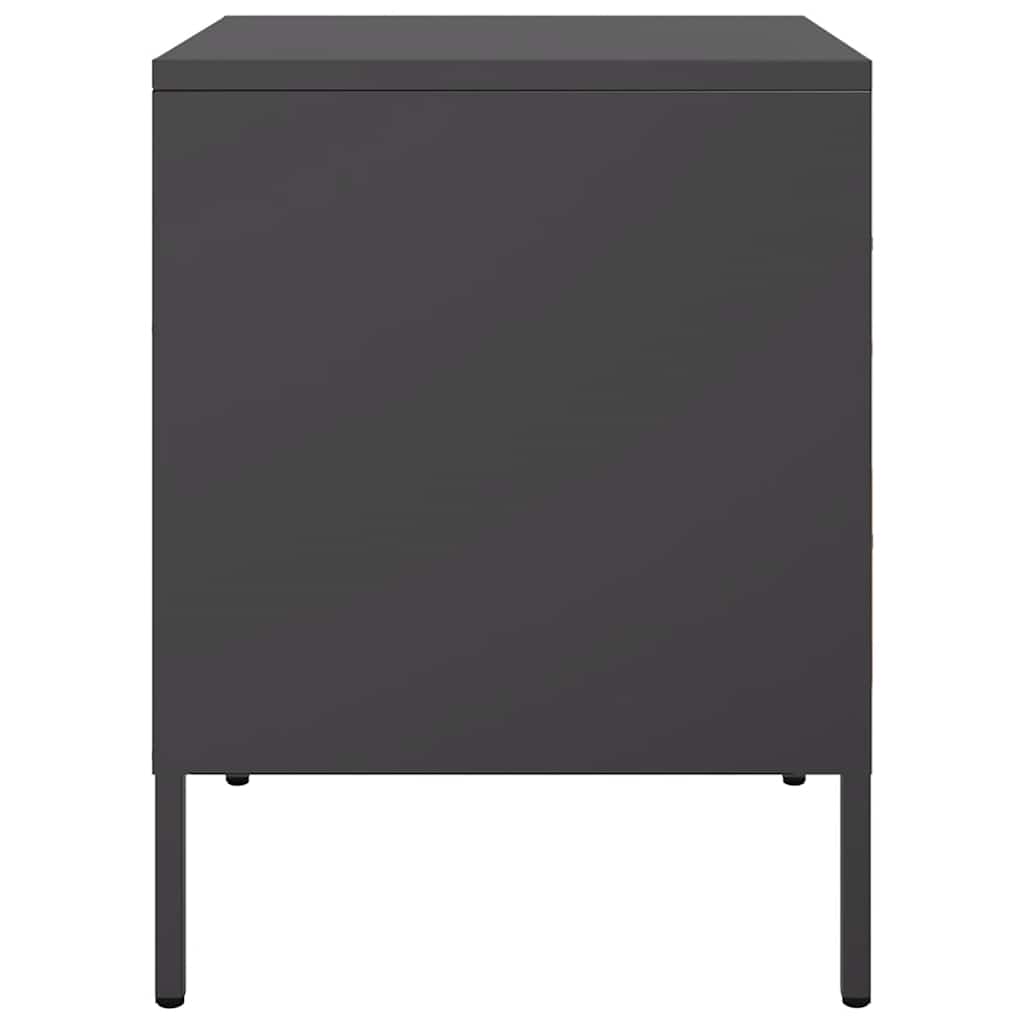 Mesas de cabeceira 2 pcs 36x39x50,5cm aço preto