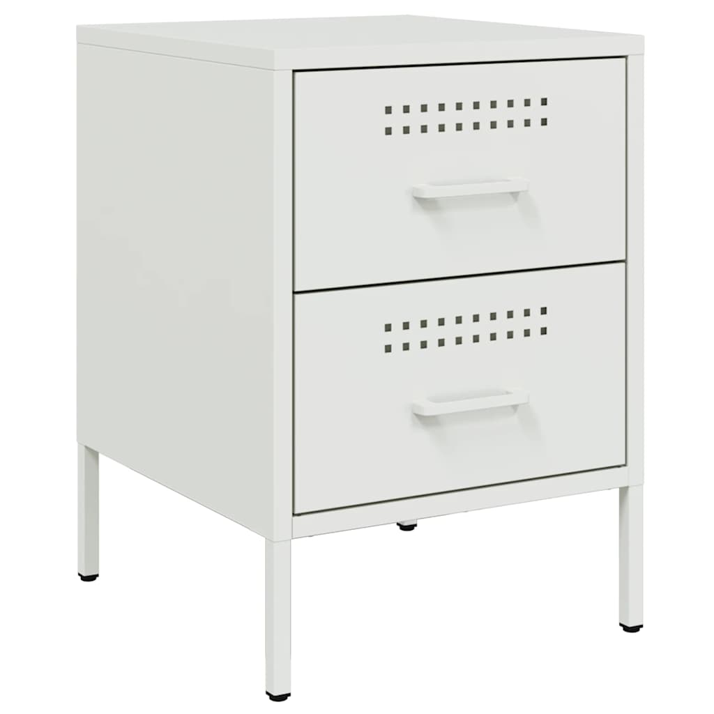 Mesas de cabeceira 2 pcs 36x39x50,5 cm aço branco