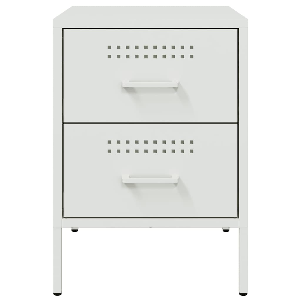 Mesas de cabeceira 2 pcs 36x39x50,5 cm aço branco