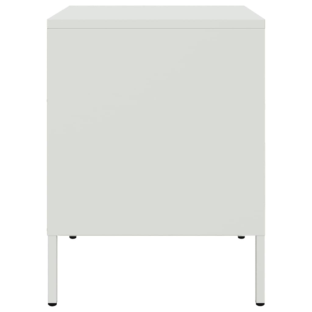Mesas de cabeceira 2 pcs 36x39x50,5 cm aço branco